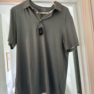 J Crew Men's Green Golf Patterned Polo Shirt